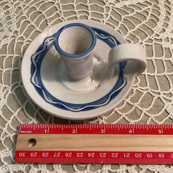 Vintage Handmade Pottery Candlestick Holder - Picture 14 of 14
